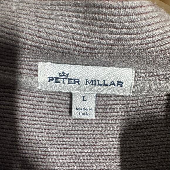 Peter Millar Pullover Shirt Men L Gray Stripe Casual Golf Outdoor Sport Active - Picture 9 of 10